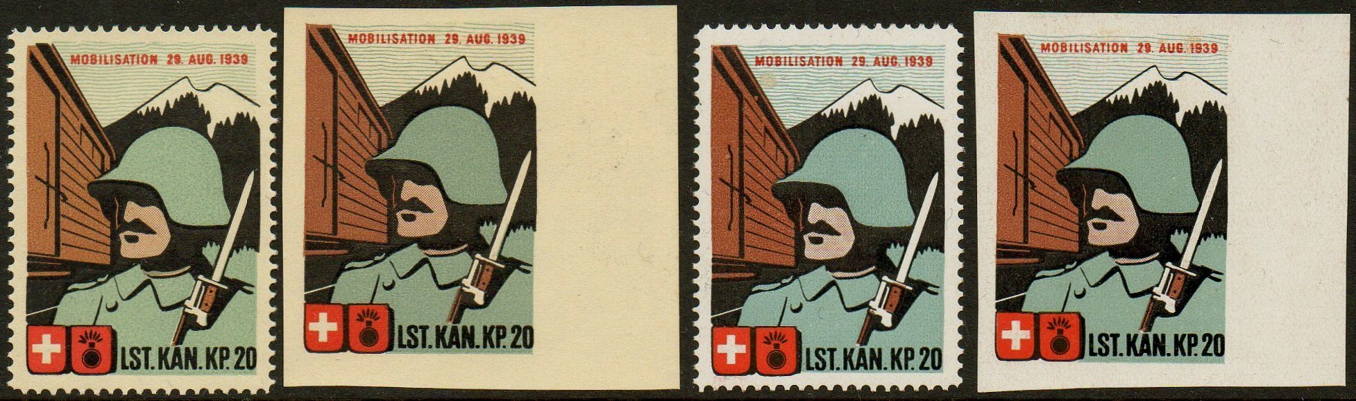 Schweiz Suisse Switzerland Soldatenmarken Eisenbahn Soldier Stamps Railway Lst Kan Kp 20.jpg